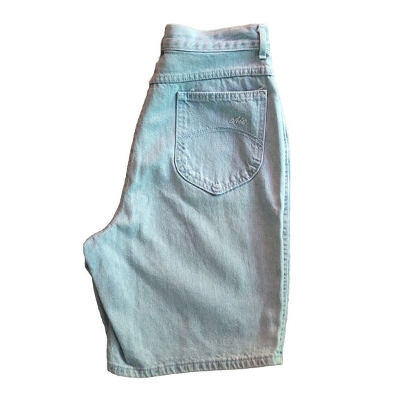 VTG Chic Ultra High Rise Bermuda Denim Shorts Waist Sz 30" Light Wash Jorts USA - Picture 2 of 15